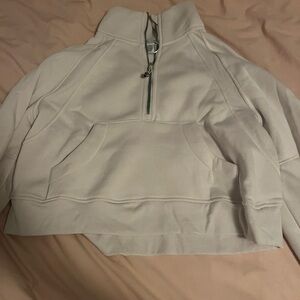 Women's Cream Half-Zip Sweatshirt